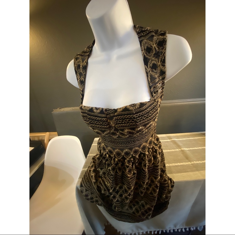 Boutique Store Midi Dress, Black & Gold, Small